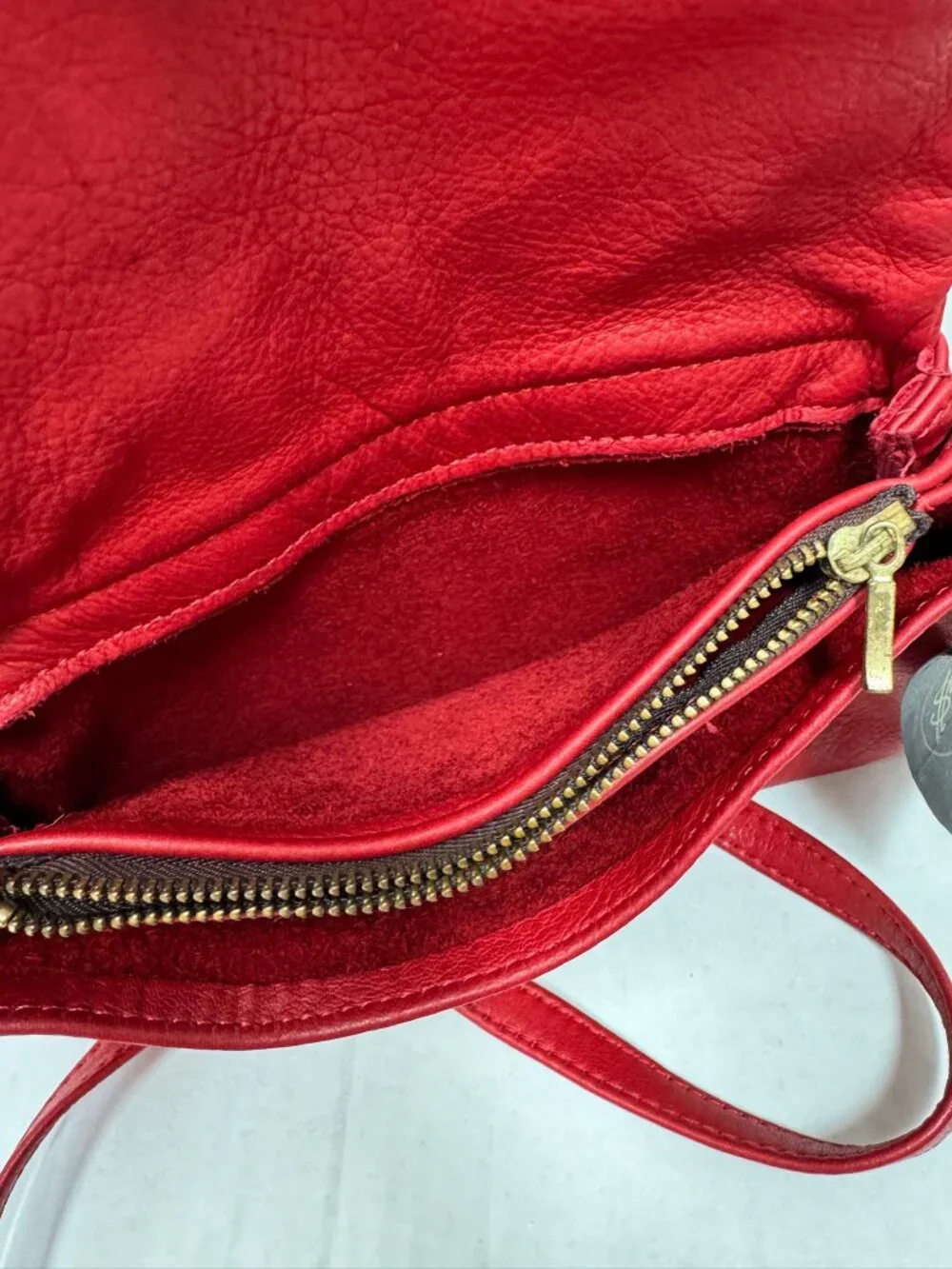 Morven Leather Designs Red Leather Crossbody Purse Handmade USA Copley Ohio - Picture 5 of 10